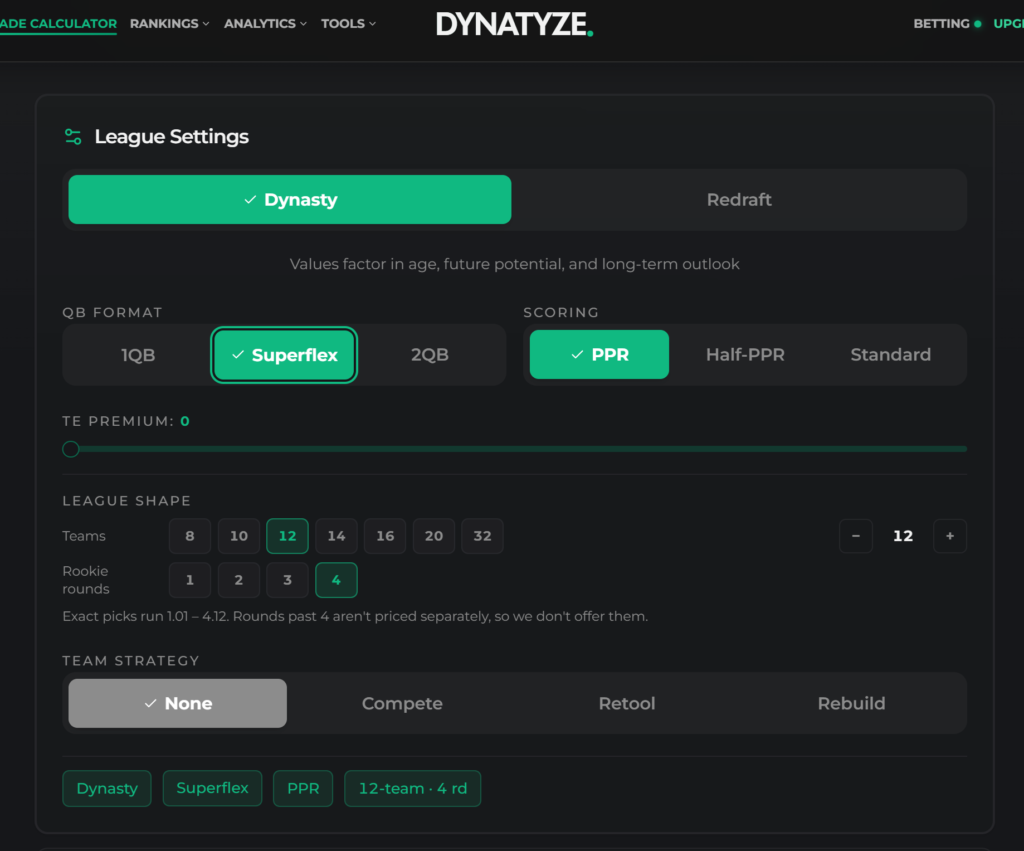 dynasty fantasy football tier down calculator