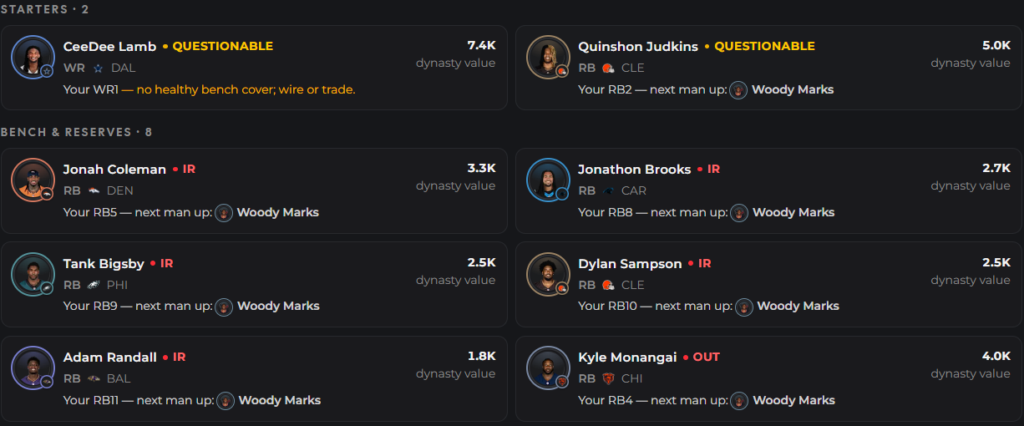 Dynasty Roster Audit
